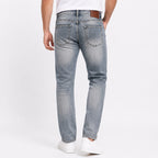 Men's Light Blue Distressed Regular Fit Casual Denim Jeans