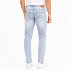 Men's Light Blue Ice-Wash Regular Fit Casual Denim Jeans