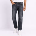 Men's Dark Grey Faded Regular Fit Casual Denim Jeans