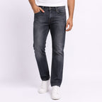 Men's Dark Grey Faded Regular Fit Casual Denim Jeans