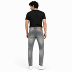 Men's Light Blue Washed Slim Fit Casual Denim Jeans
