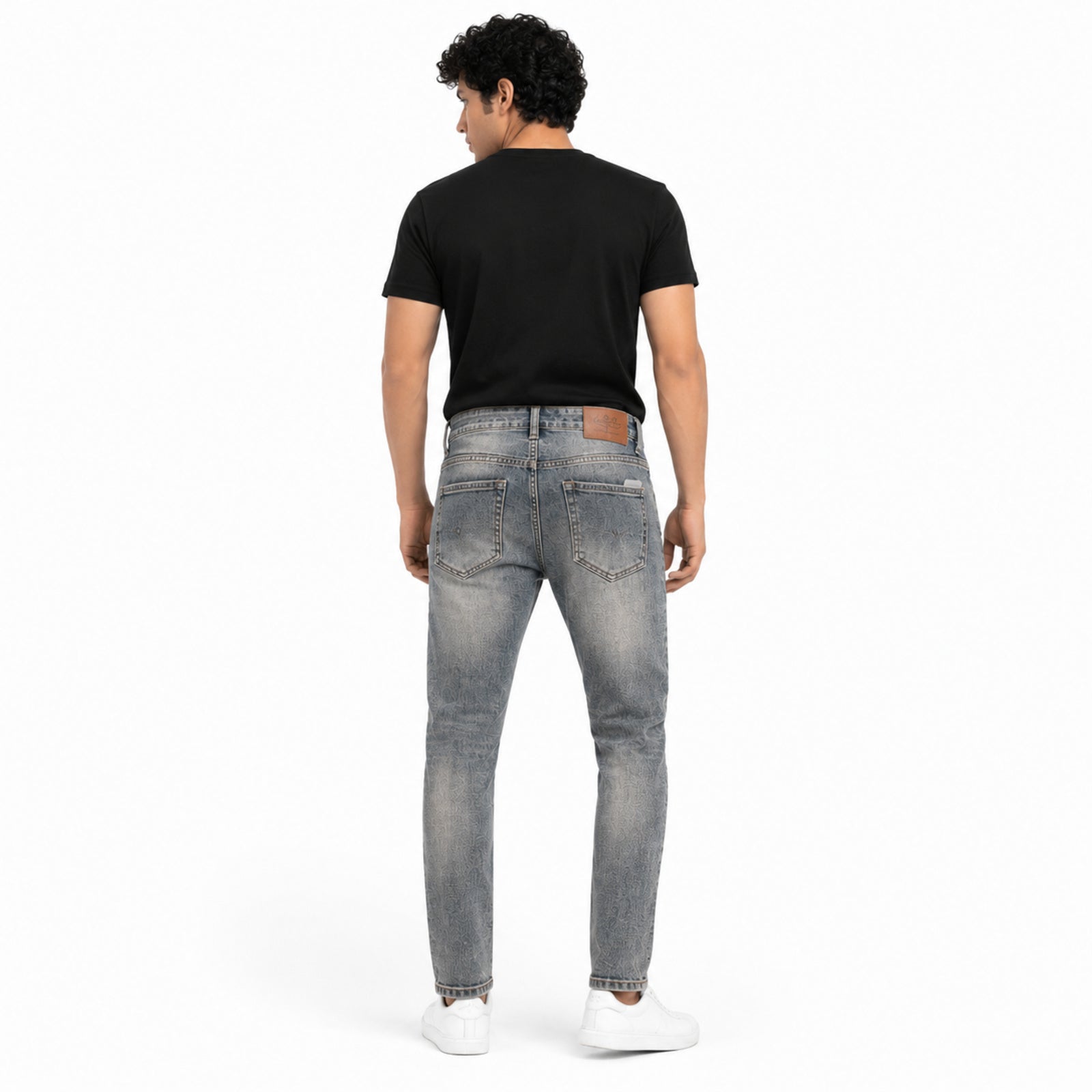 Men's Light Blue Washed Slim Fit Casual Denim Jeans
