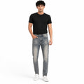 Men's Light Blue Washed Slim Fit Casual Denim Jeans