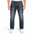 Men's Dark Blue Whiskered Regular Fit Casual Denim Jeans