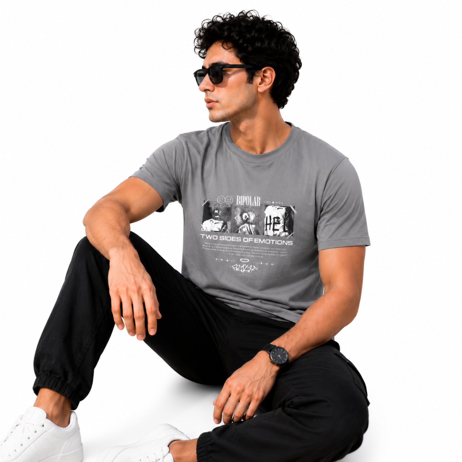 Men's Urban Slate Graphic Casual T-Shirt
