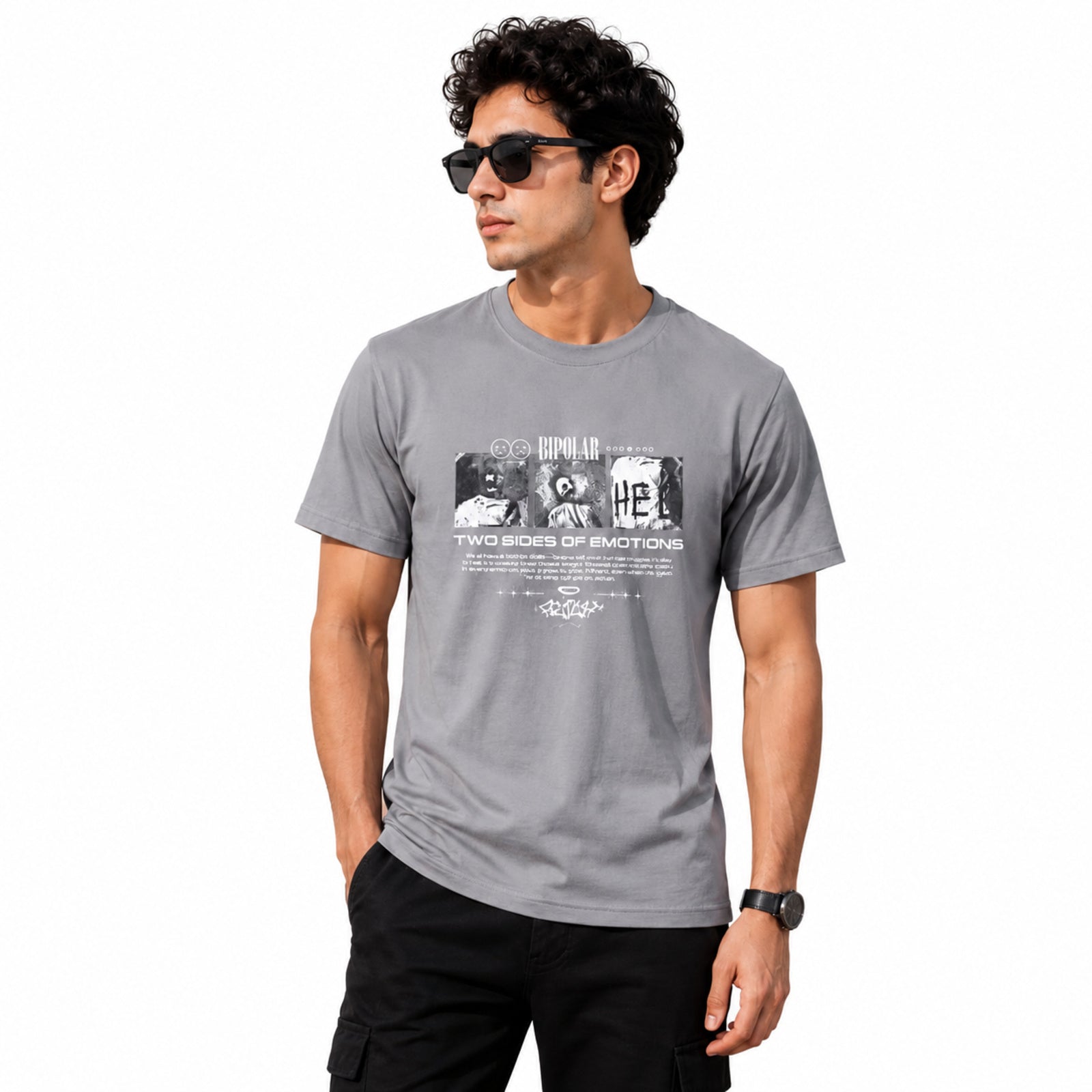 Men's Urban Slate Graphic Casual T-Shirt