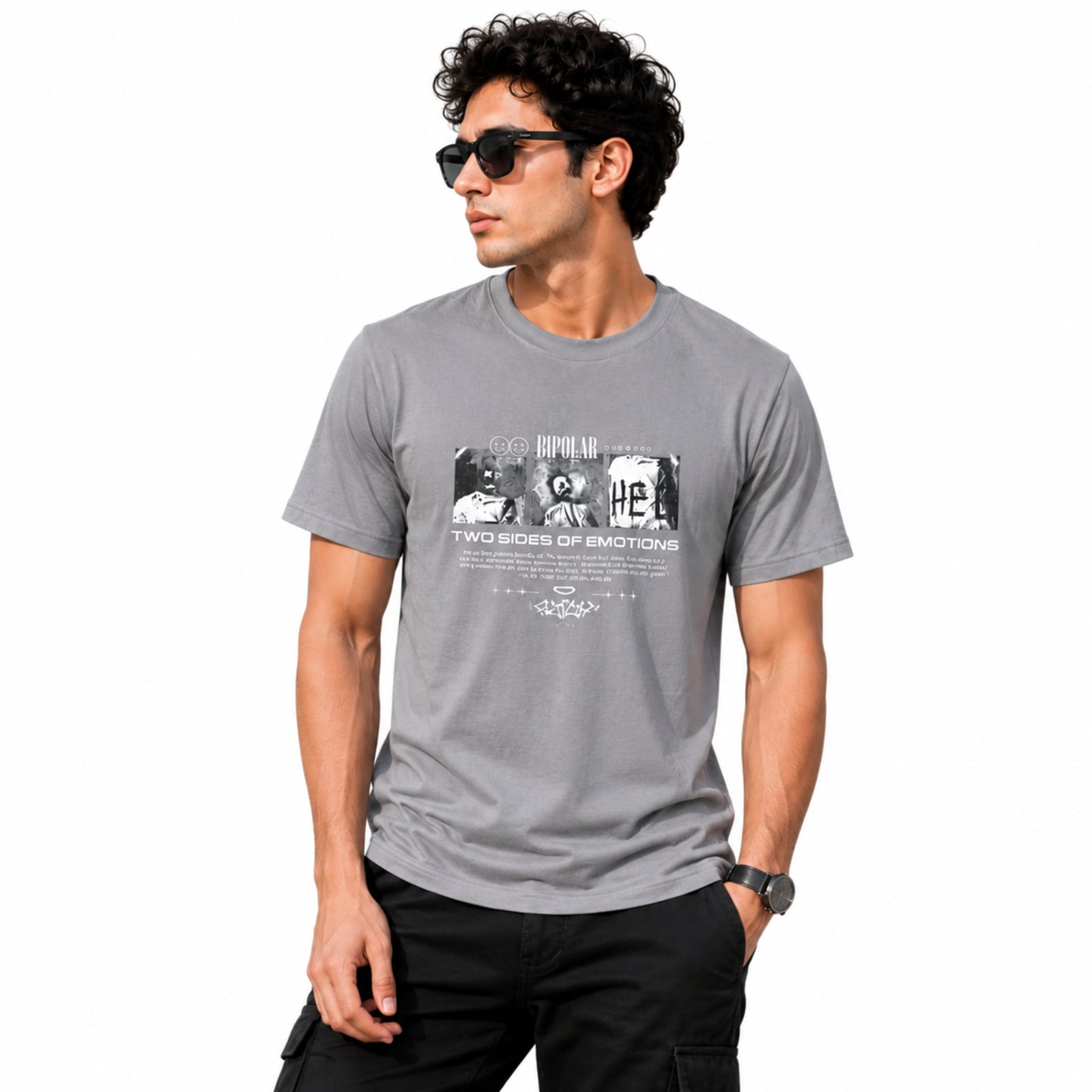 Men's Urban Slate Graphic Casual T-Shirt