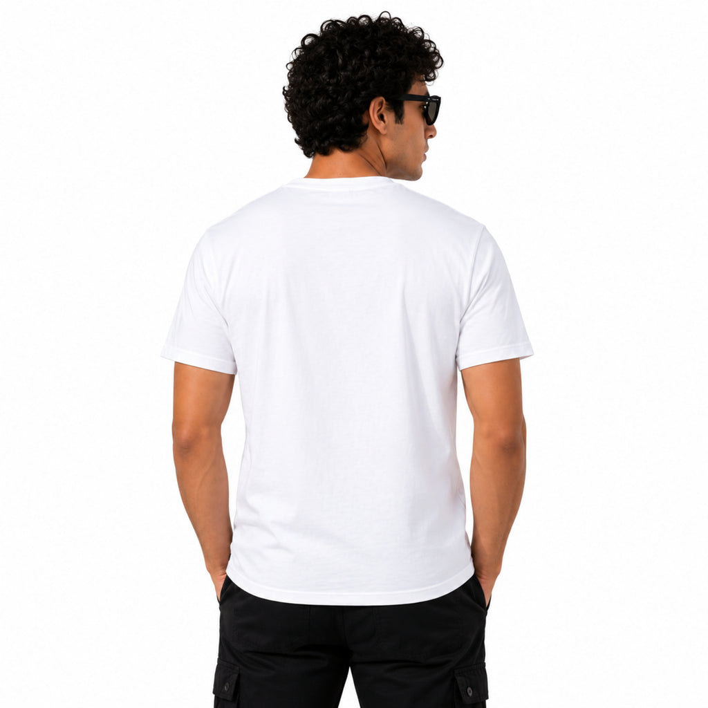 Men's Arctic White Artistic Graphic Casual T-Shirt