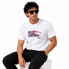 Men's Arctic White Artistic Graphic Casual T-Shirt