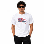 Men's Arctic White Artistic Graphic Casual T-Shirt