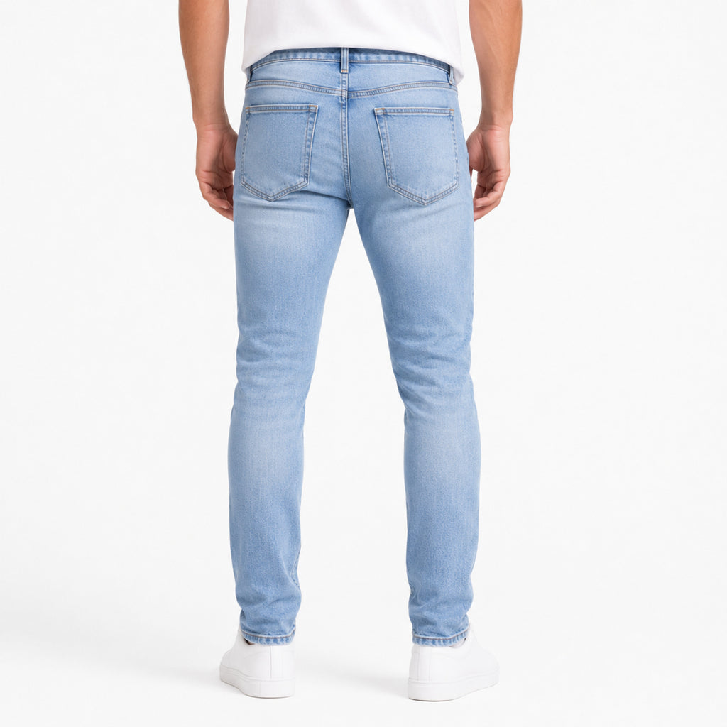 Classic Sky Blue Slim Fit Denim Jeans