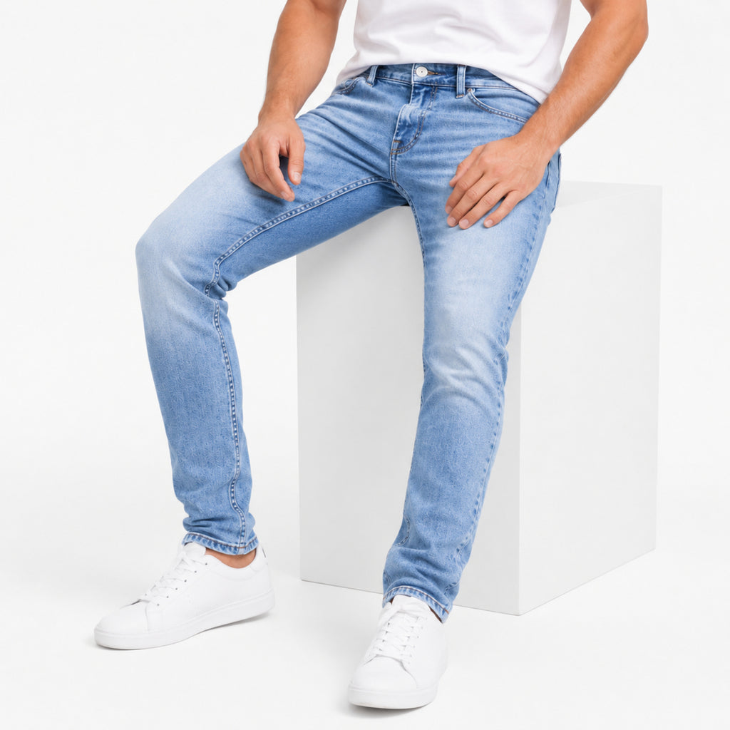 Classic Sky Blue Slim Fit Denim Jeans