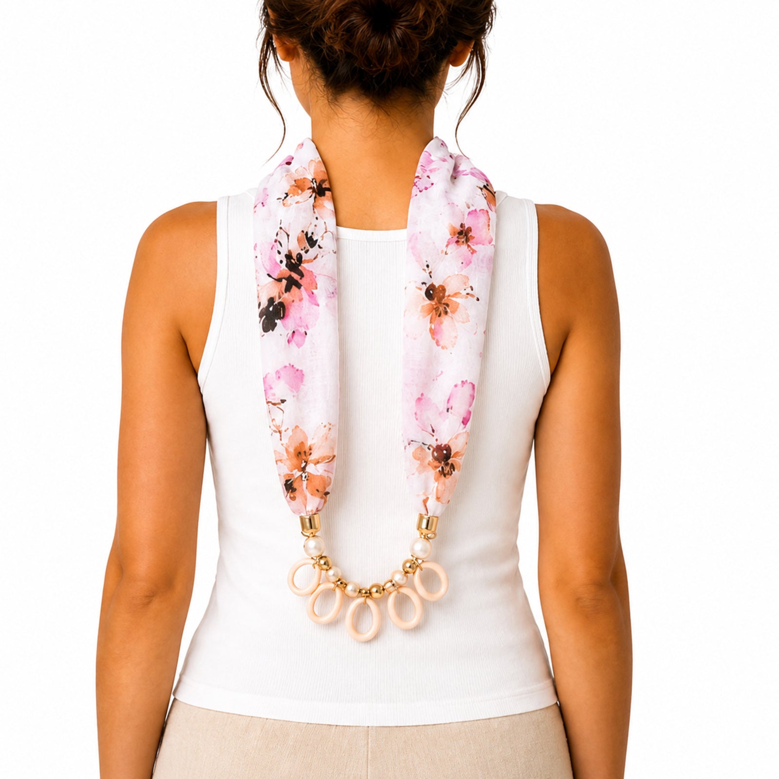 Women's Floral Print Fashion Scarf Necklace