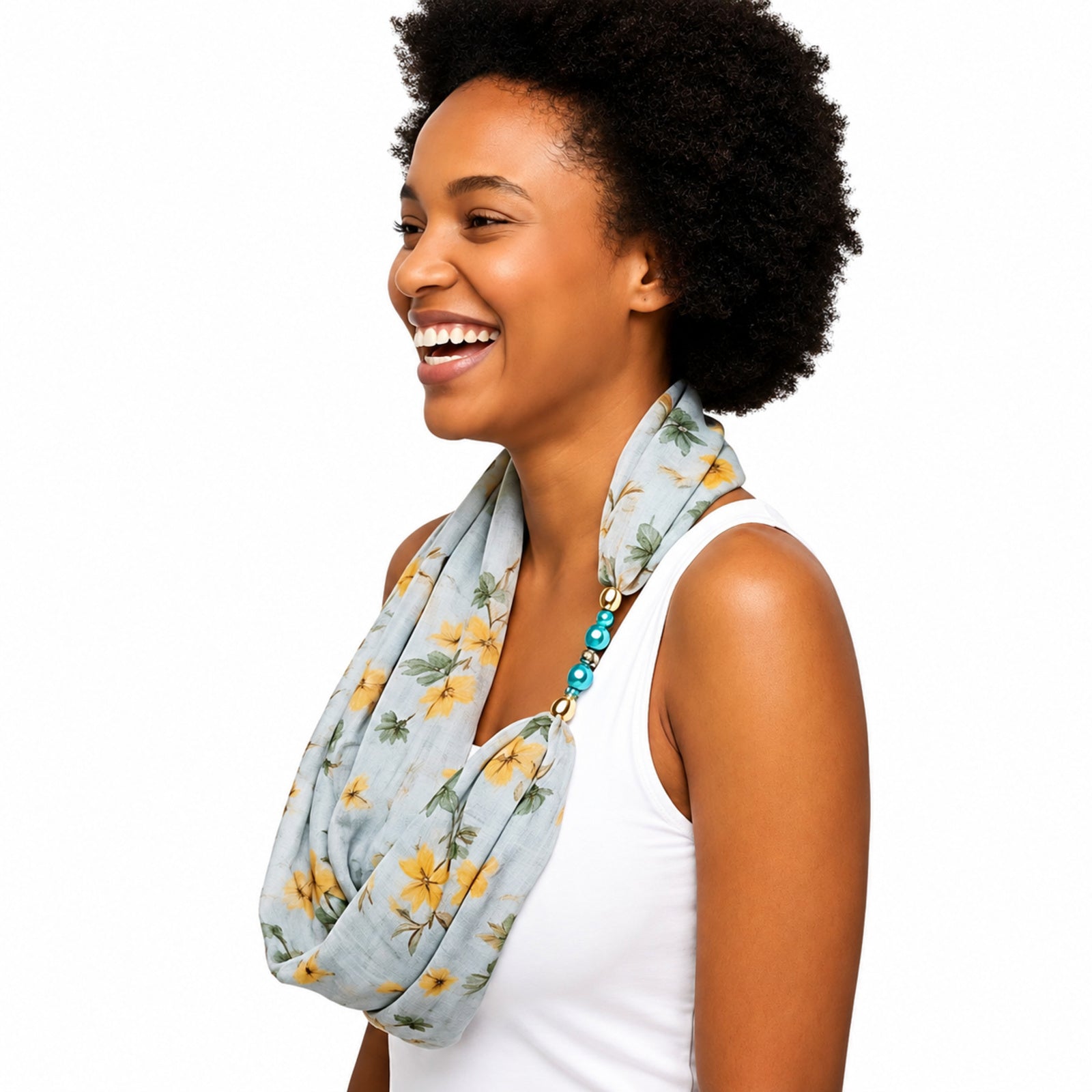 Women's Floral Printed Loop Scarf