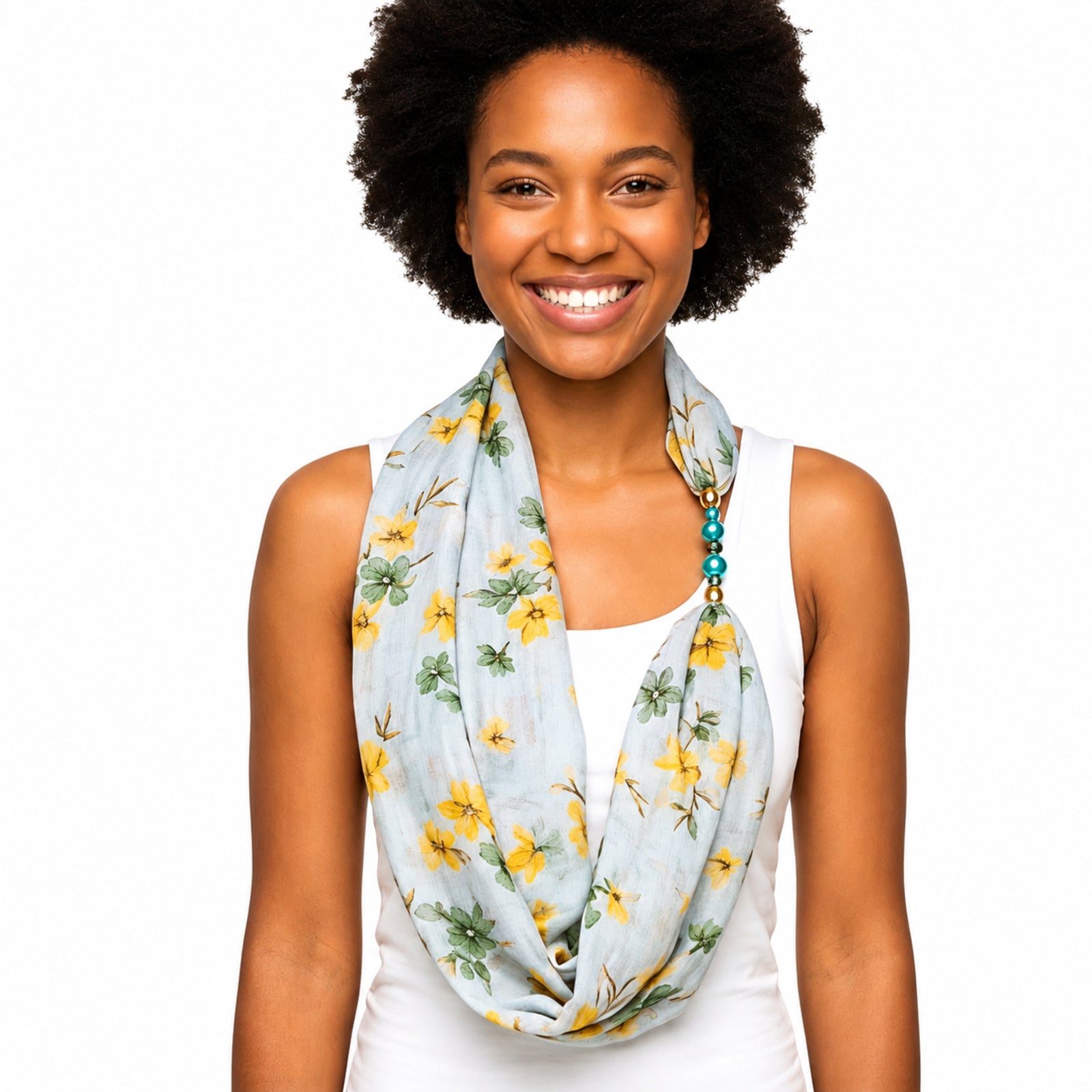 Women's Floral Printed Loop Scarf