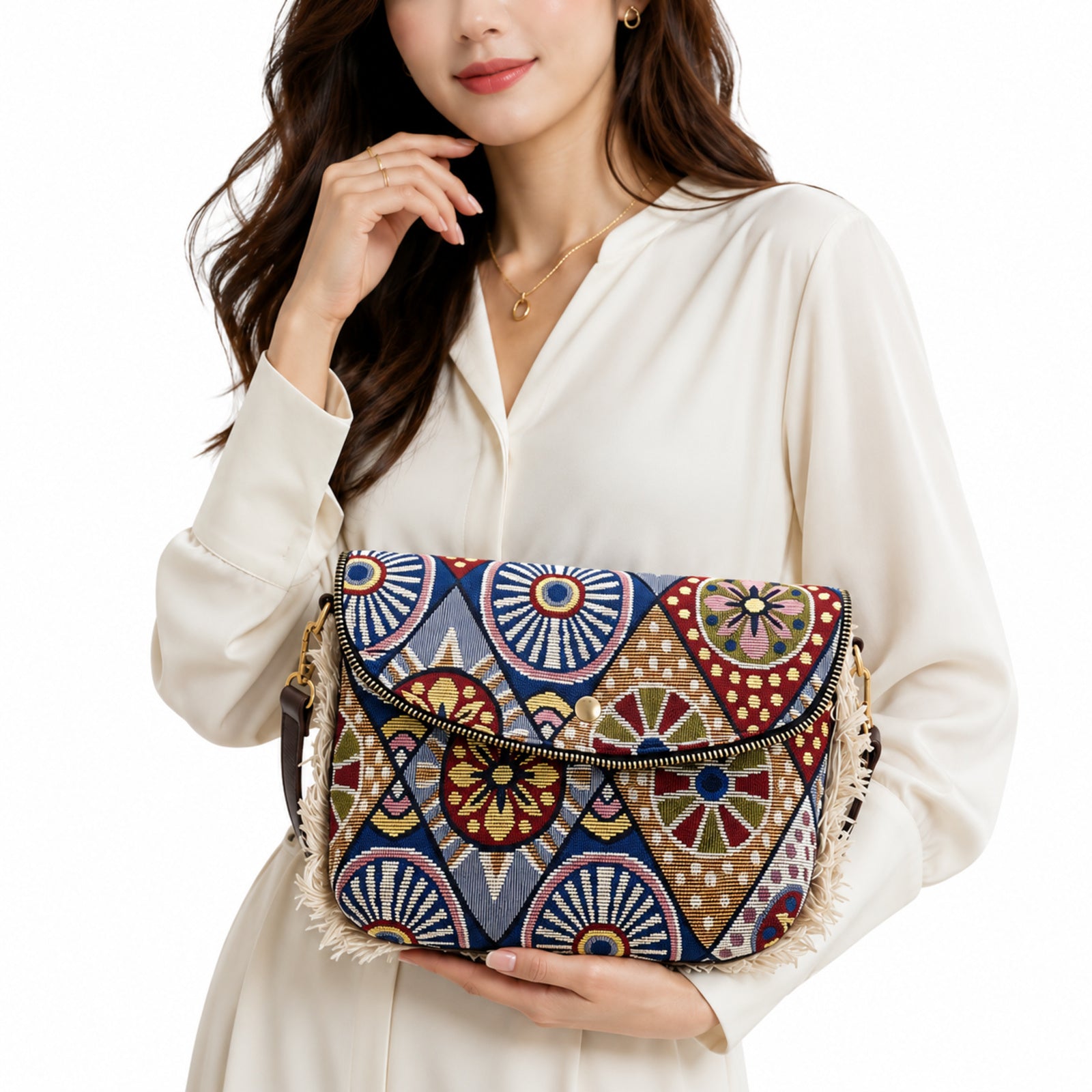 Boho Mosaic Printed Sling Clutch