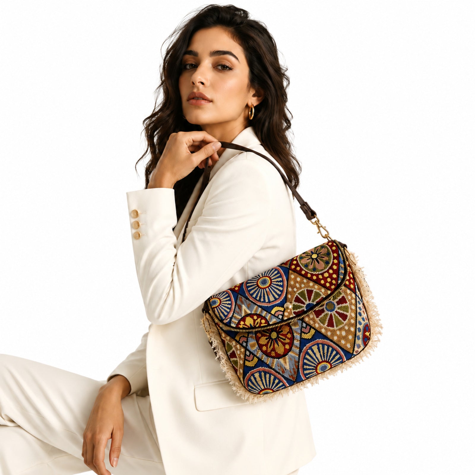 Boho Mosaic Printed Sling Clutch