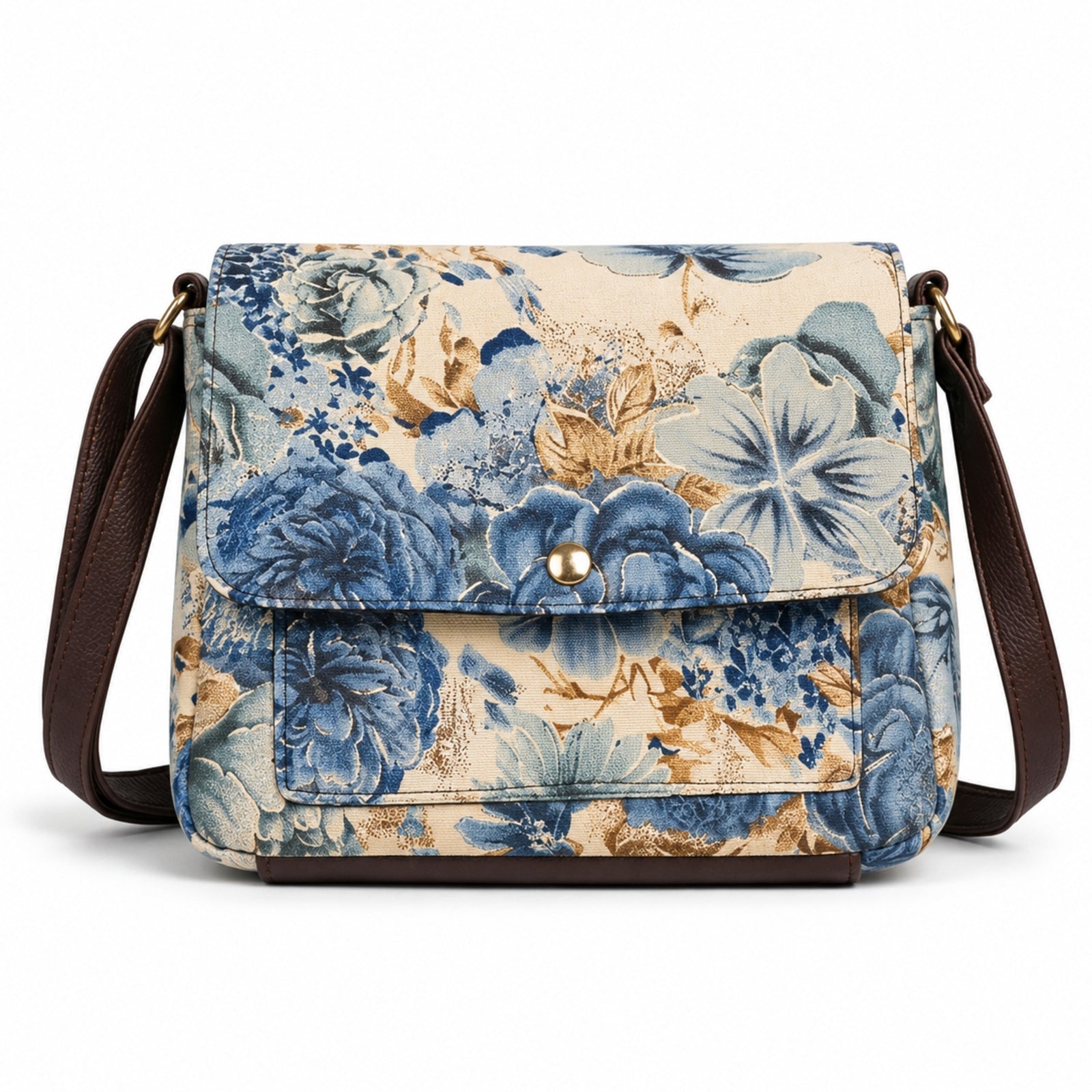 Women's Blue Floral Print Sling Bag | Elegant Crossbody Shoulder Bag for Women