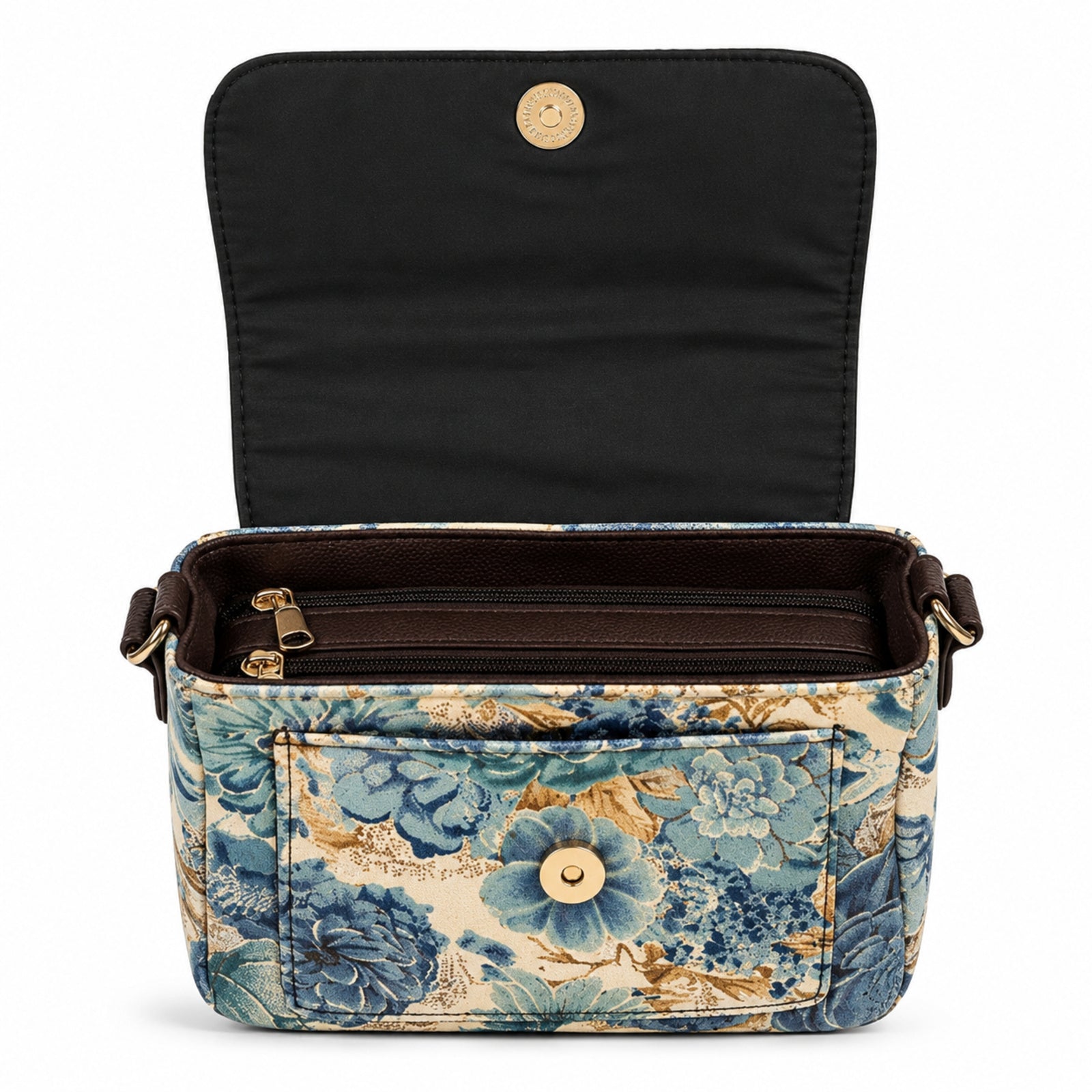 Women's Blue Floral Print Sling Bag | Elegant Crossbody Shoulder Bag for Women