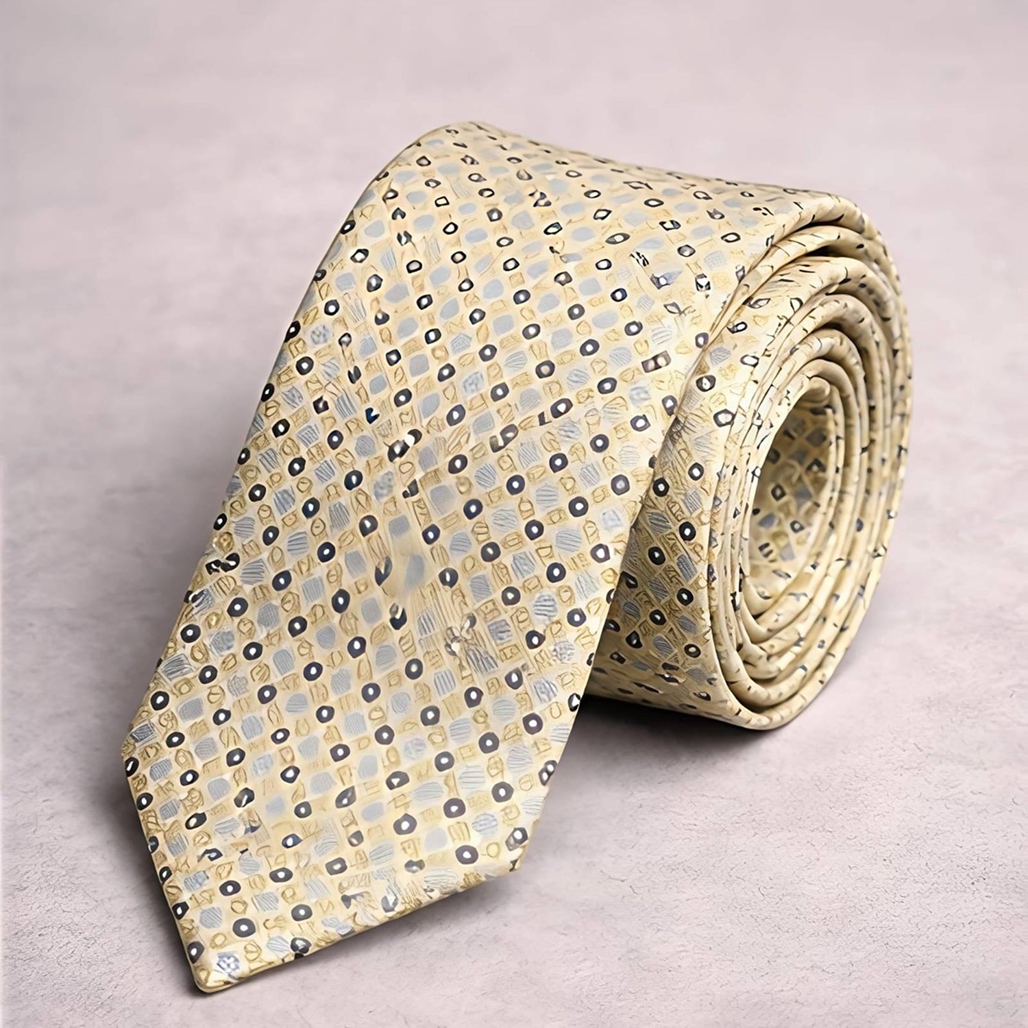 Cream Orbit - Dot Tie
