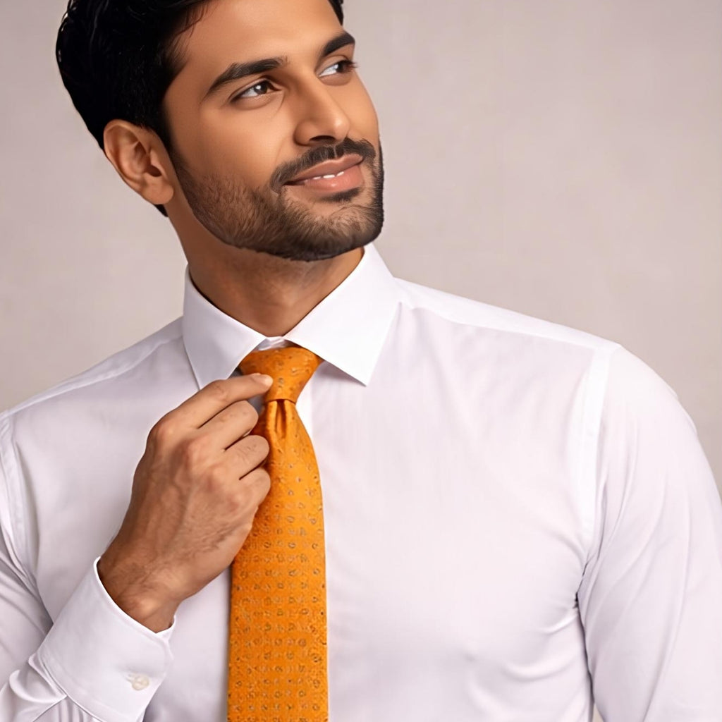 Orange Micro - Dot Tie