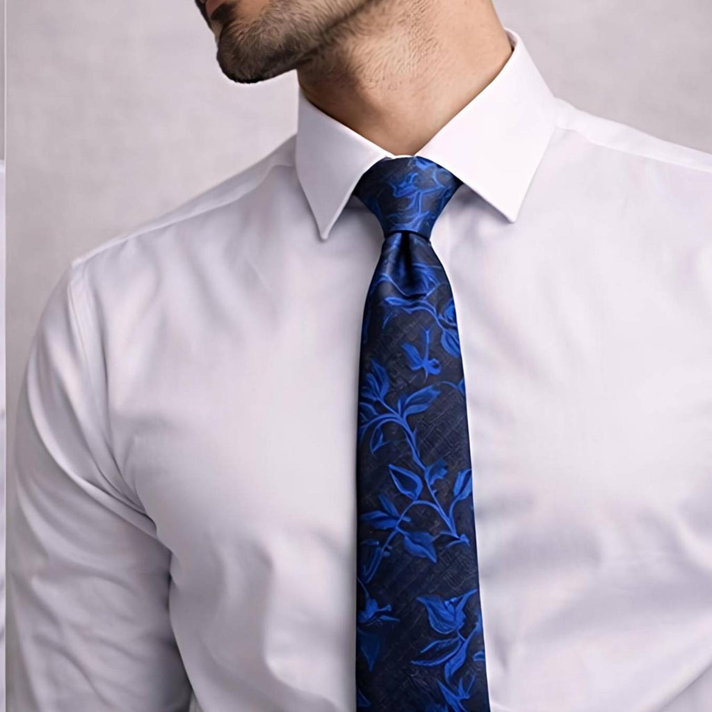 Navy Blue Floral Tie