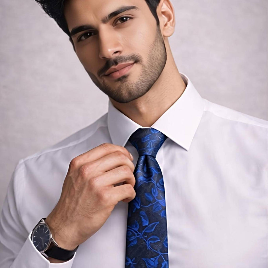 Navy Blue Floral Tie