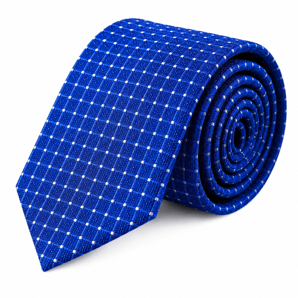 Blue Micro-Check Tie