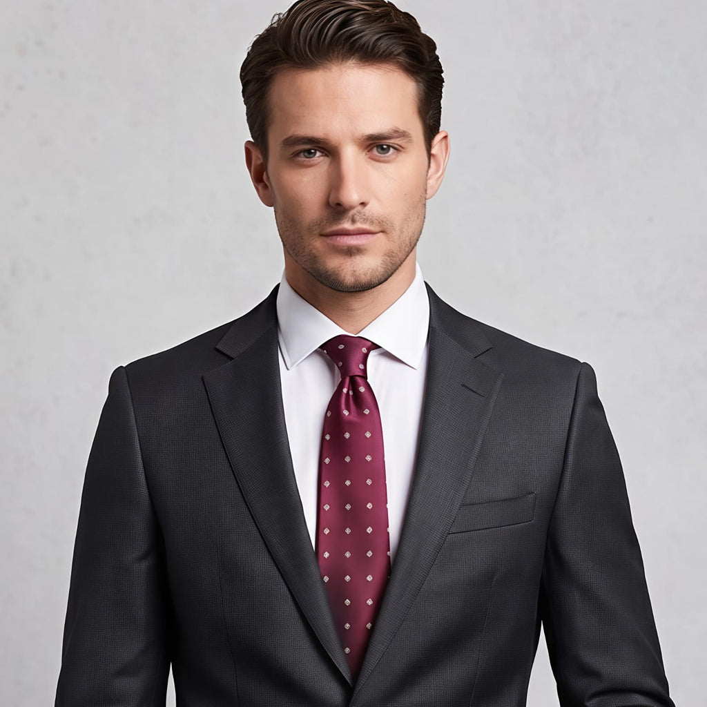 Red Wine Polka Dot Tie