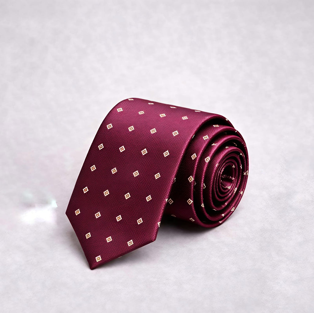 Red Wine Polka Dot Tie