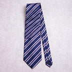 Navy Blue Diagonal Strips Tie