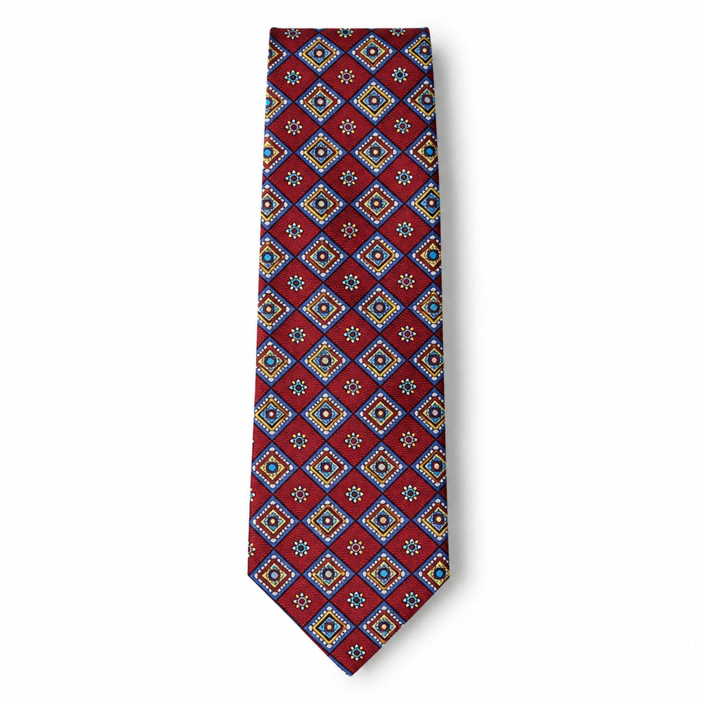 Maroon Geometric Tie