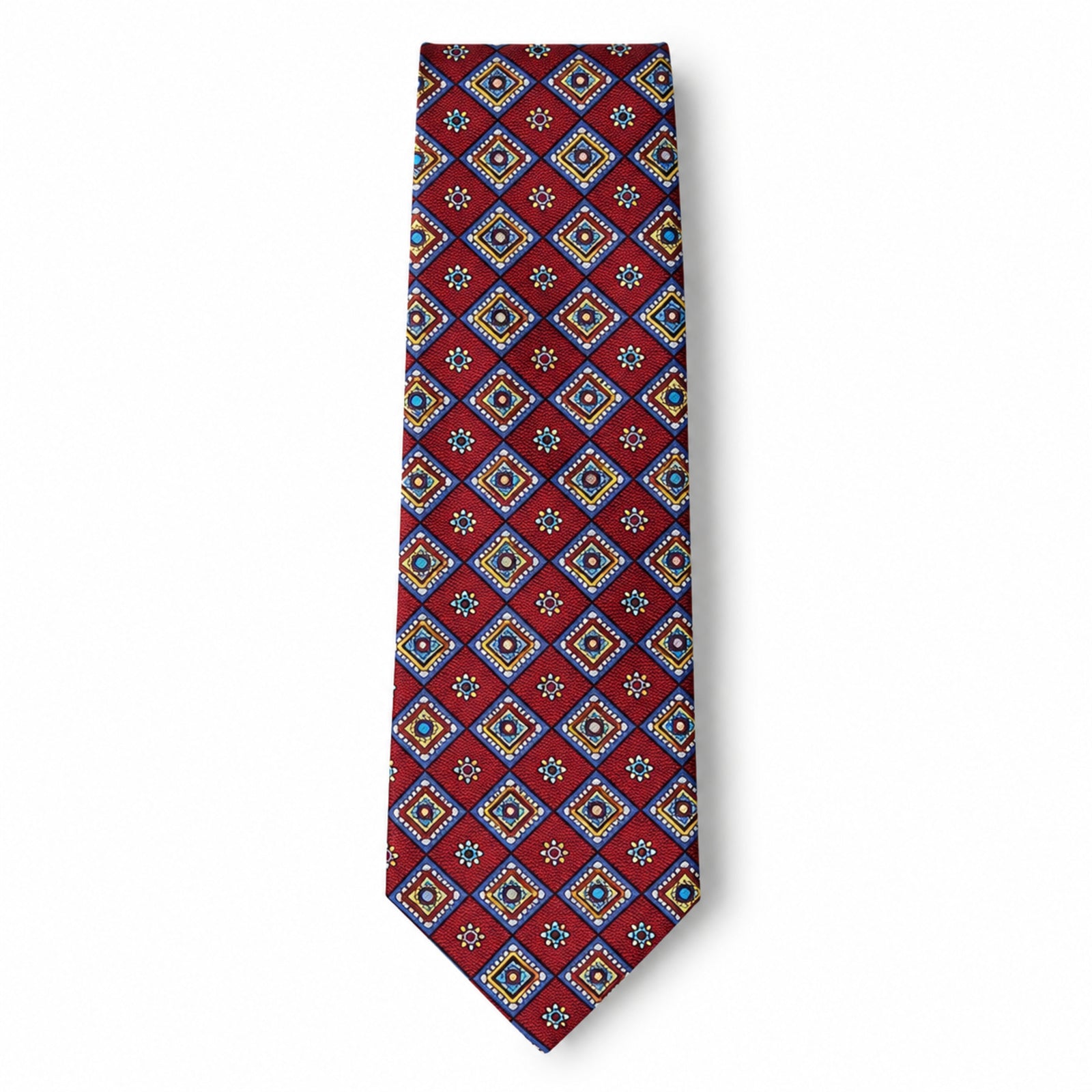 Maroon Geometric Tie