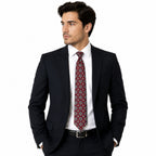 Maroon Geometric Tie