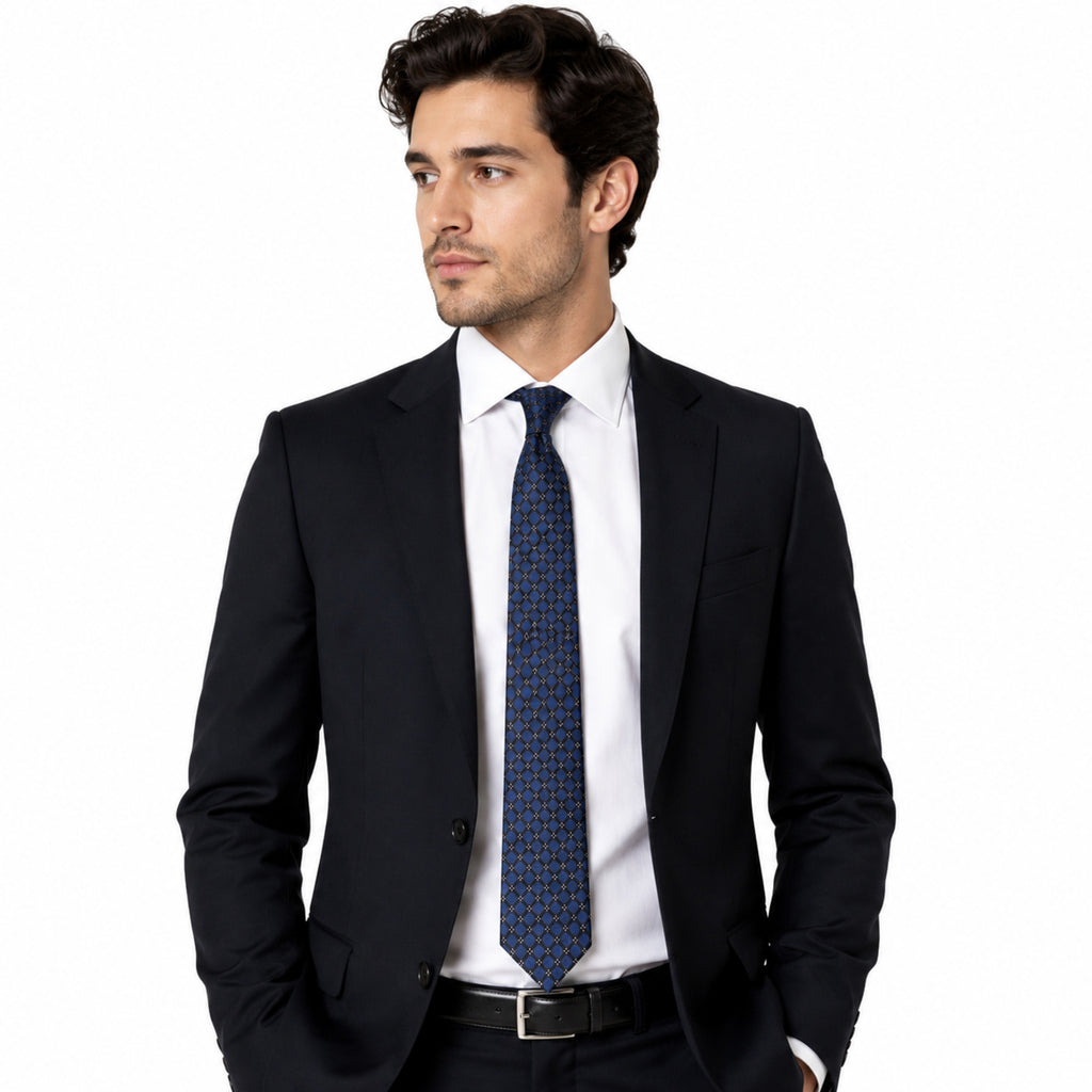 Blue Grid Tie