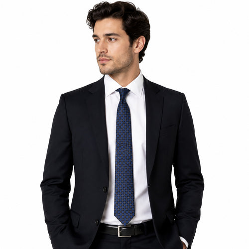 Blue Grid Tie