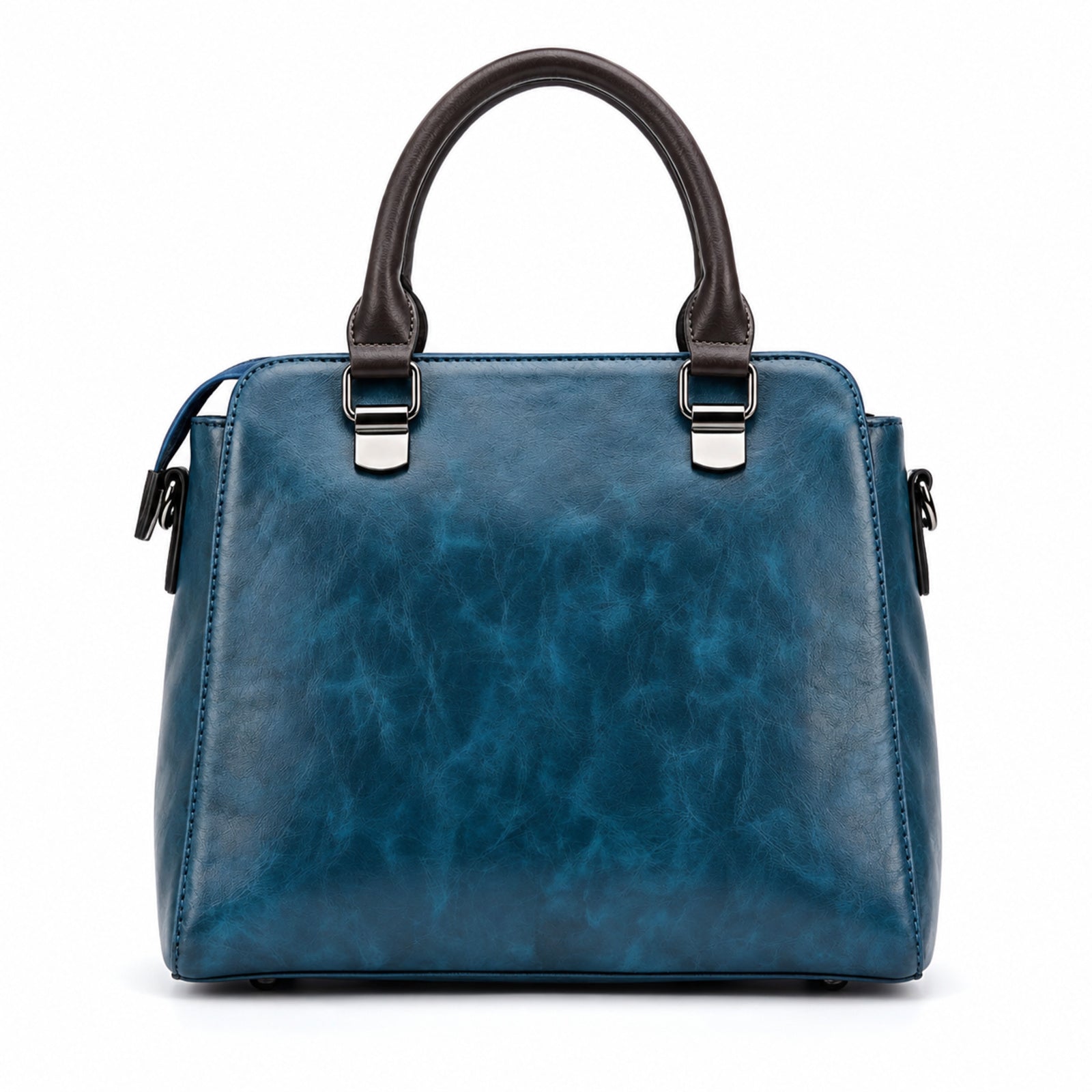 Azure Luxe Structured Handbag