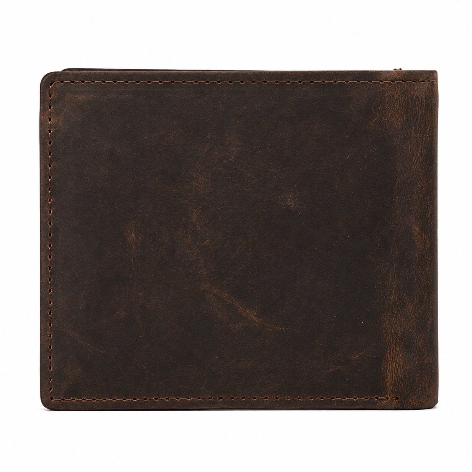 Men's Genuine Leather Roaring Lion Engraved Bi-Fold Wallet