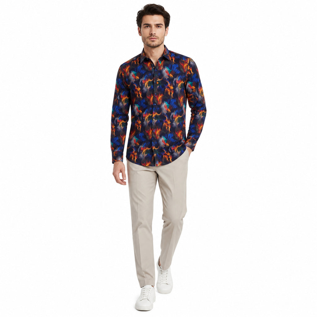 Abstract Tie-Dye Print Shirt