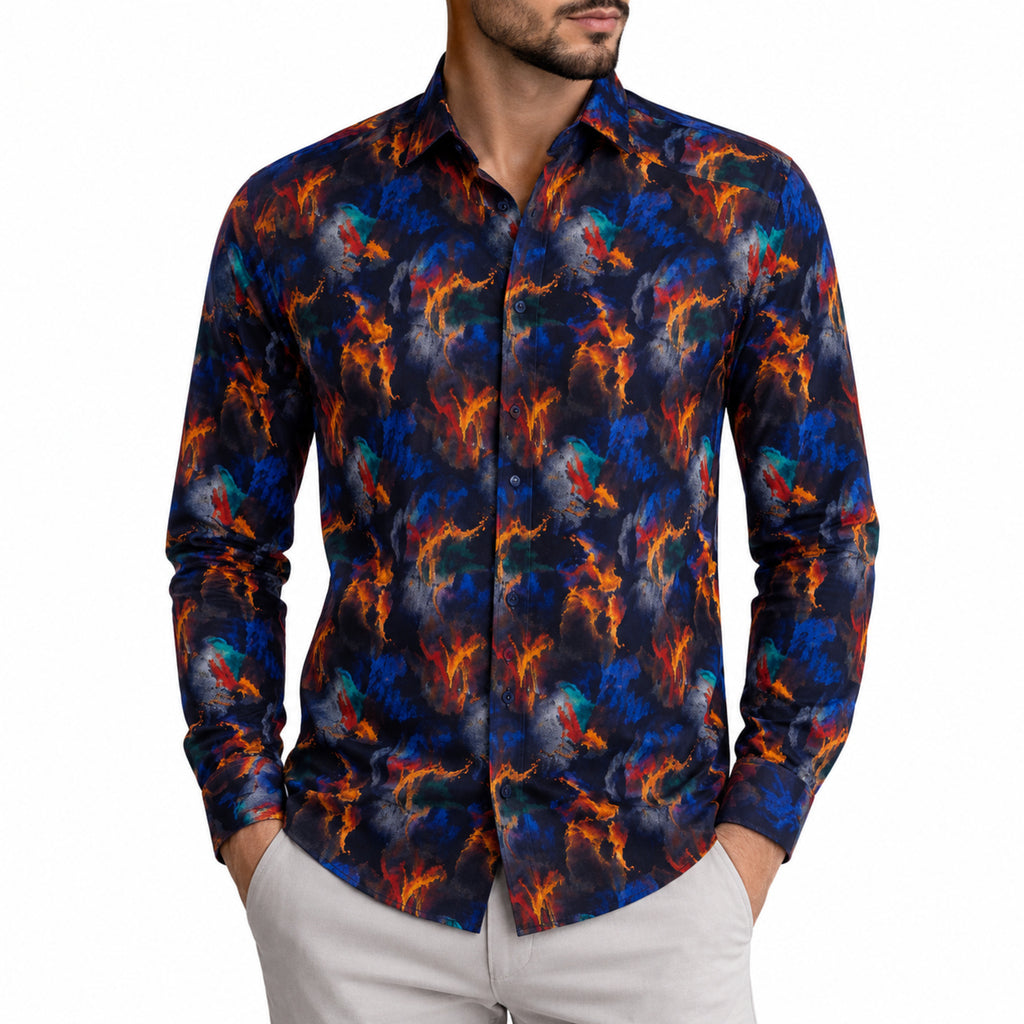 Abstract Tie-Dye Print Shirt