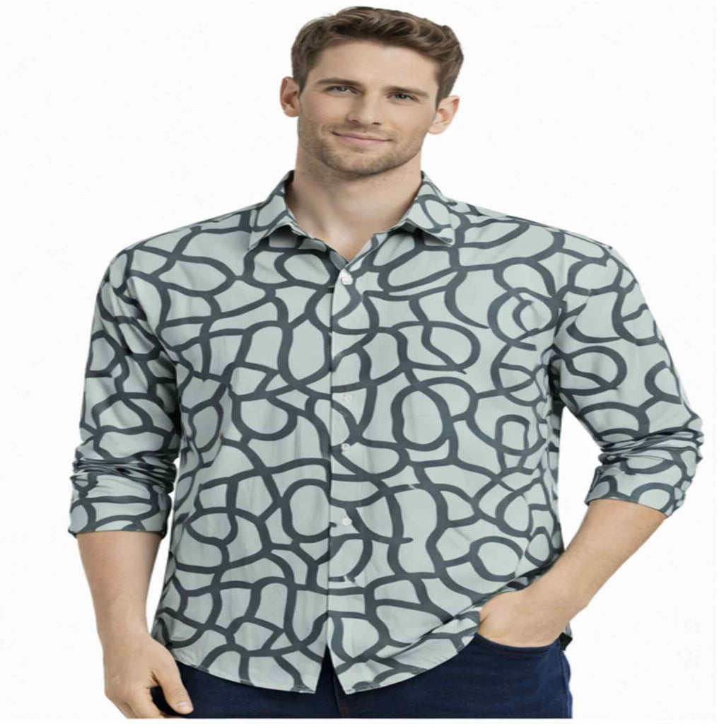 Monochrome Abstract Print Shirt-1