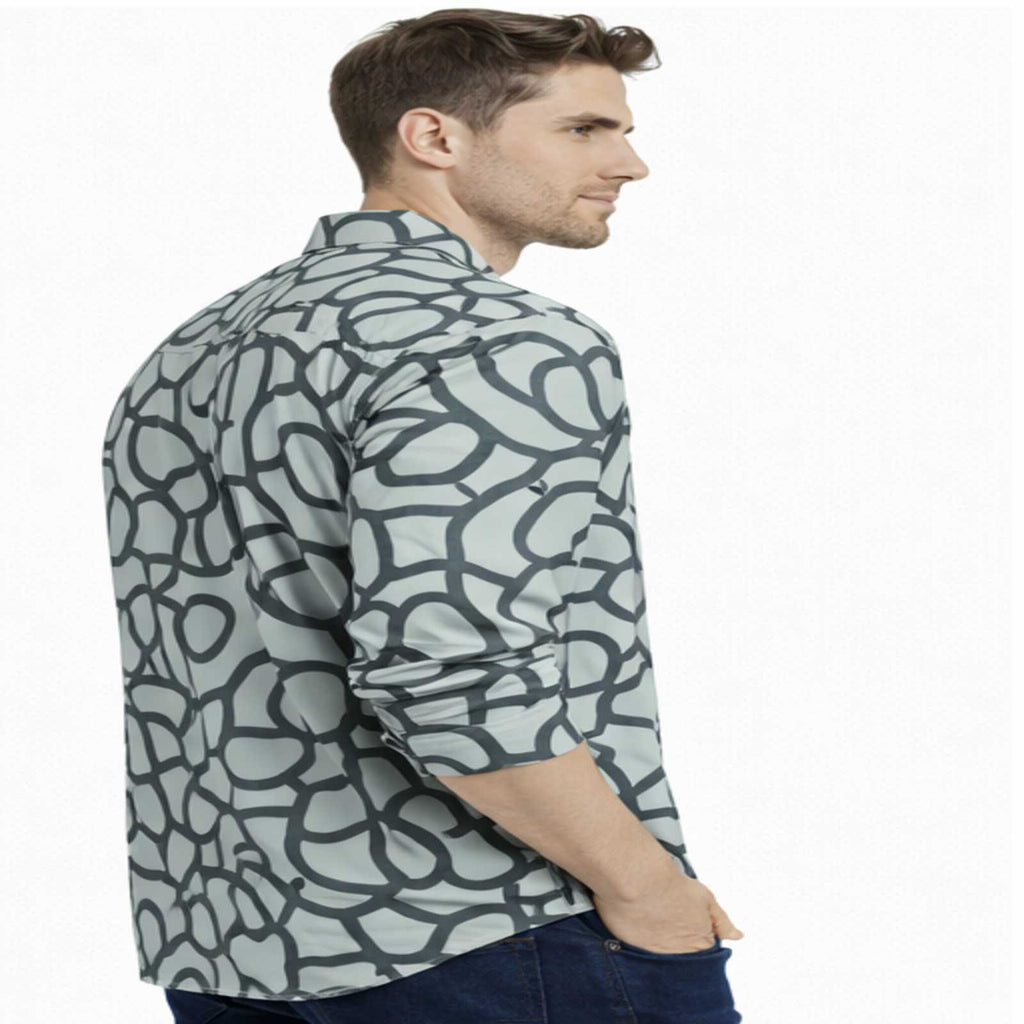 Monochrome Abstract Print Shirt-3