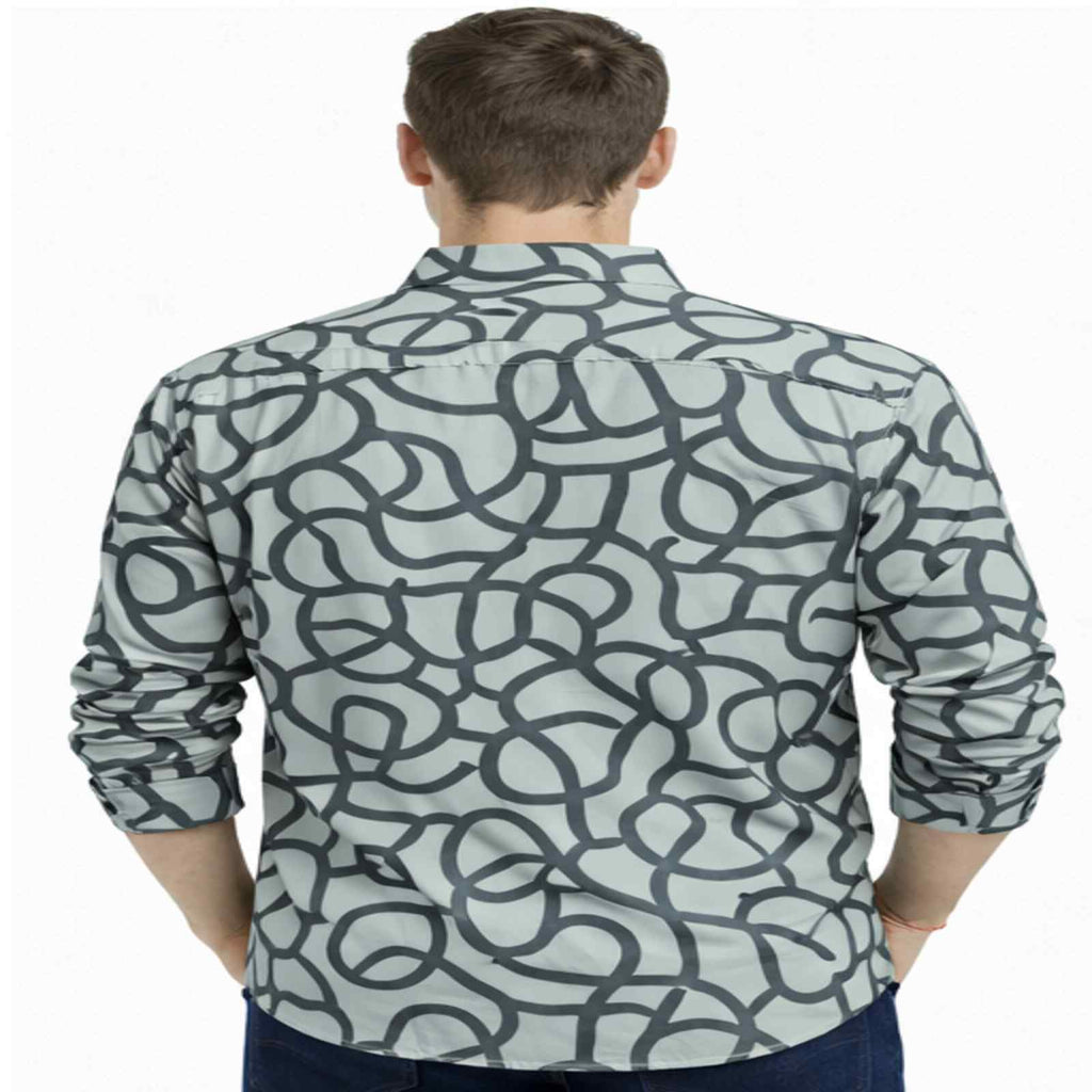 Monochrome Abstract Print Shirt-4