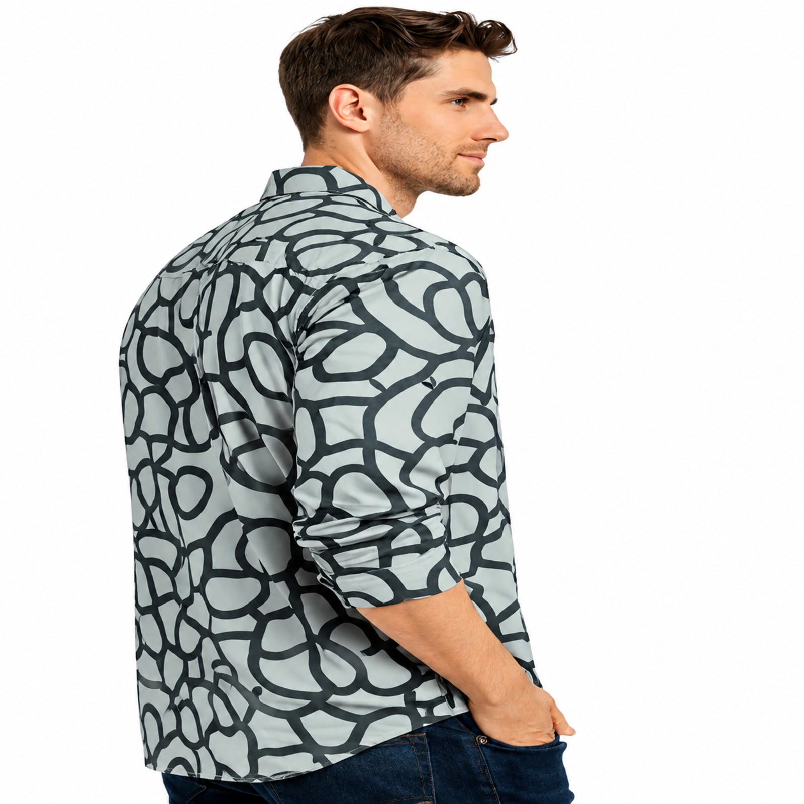 Monochrome Abstract Print Shirt