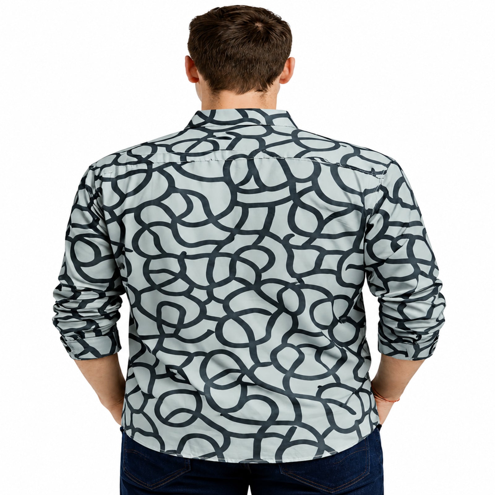 Monochrome Abstract Print Shirt