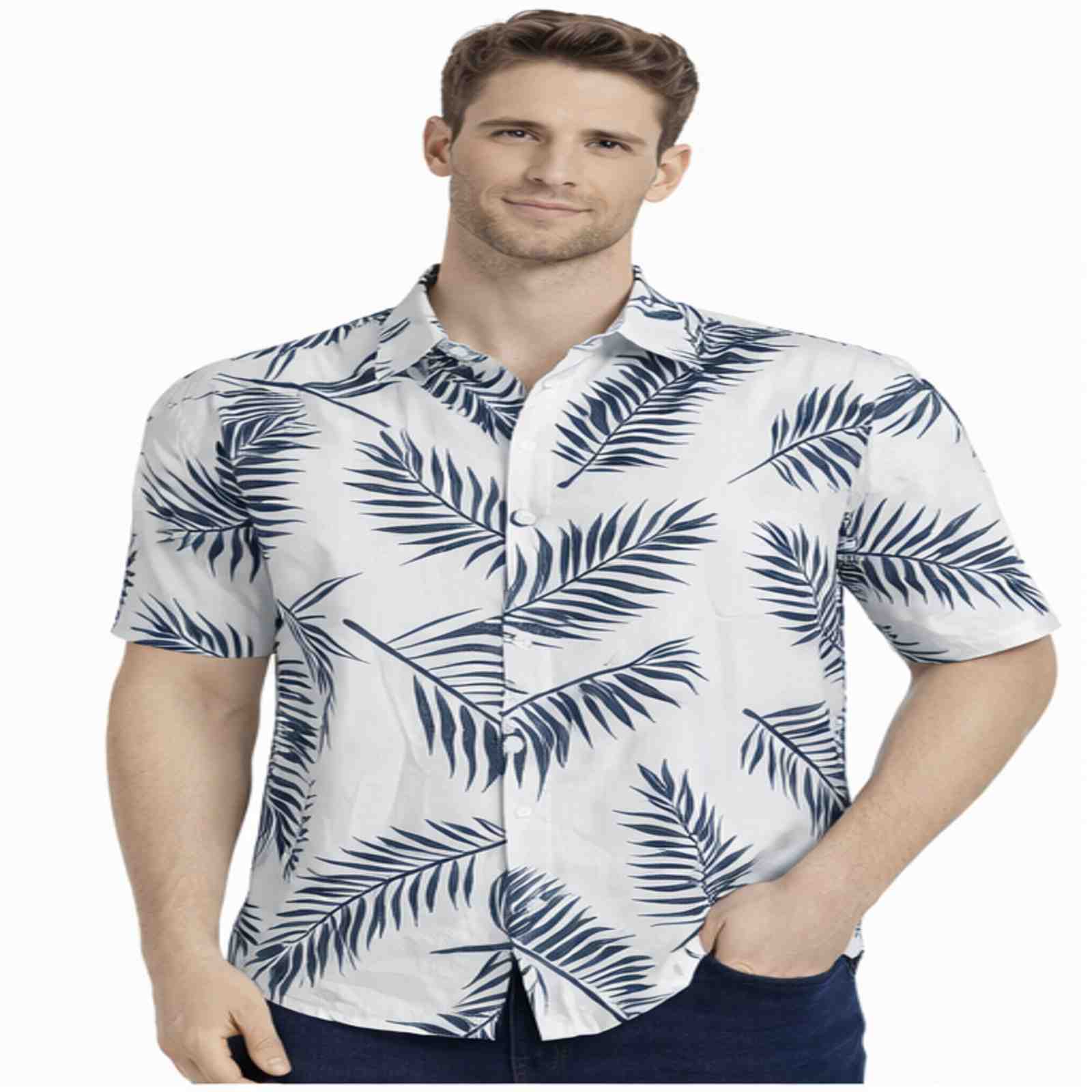 Tropical Leaf Print Shirt-1