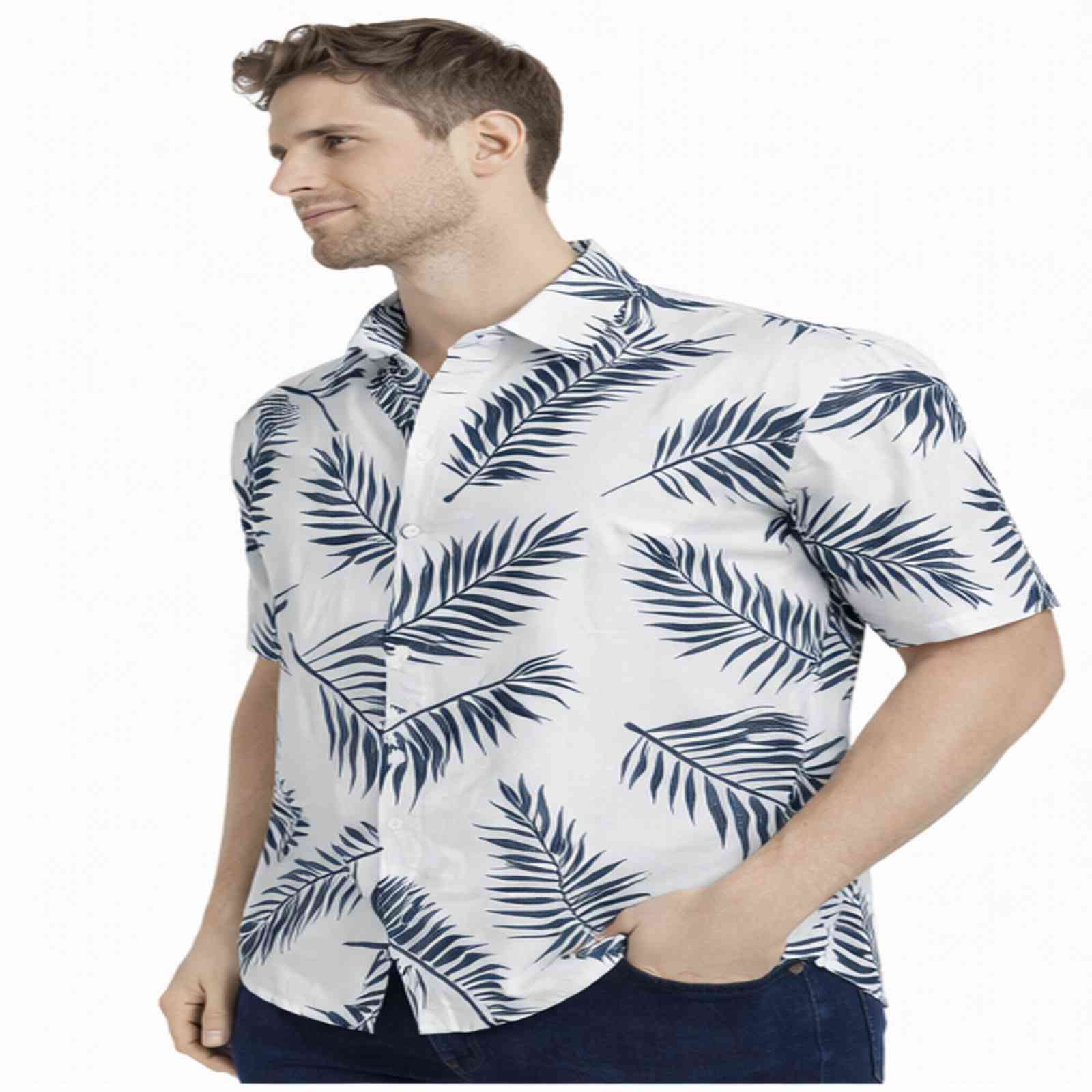 Tropical Leaf Print Shirt-2