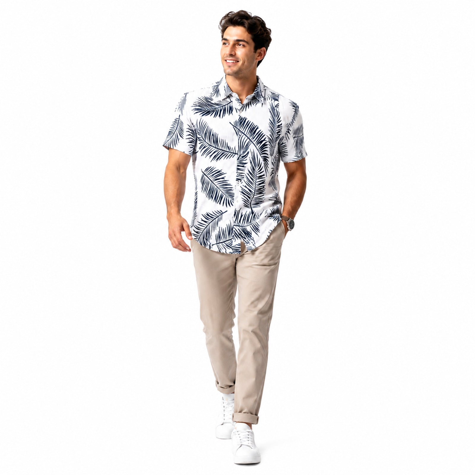 Tropical Leaf Print Shirt