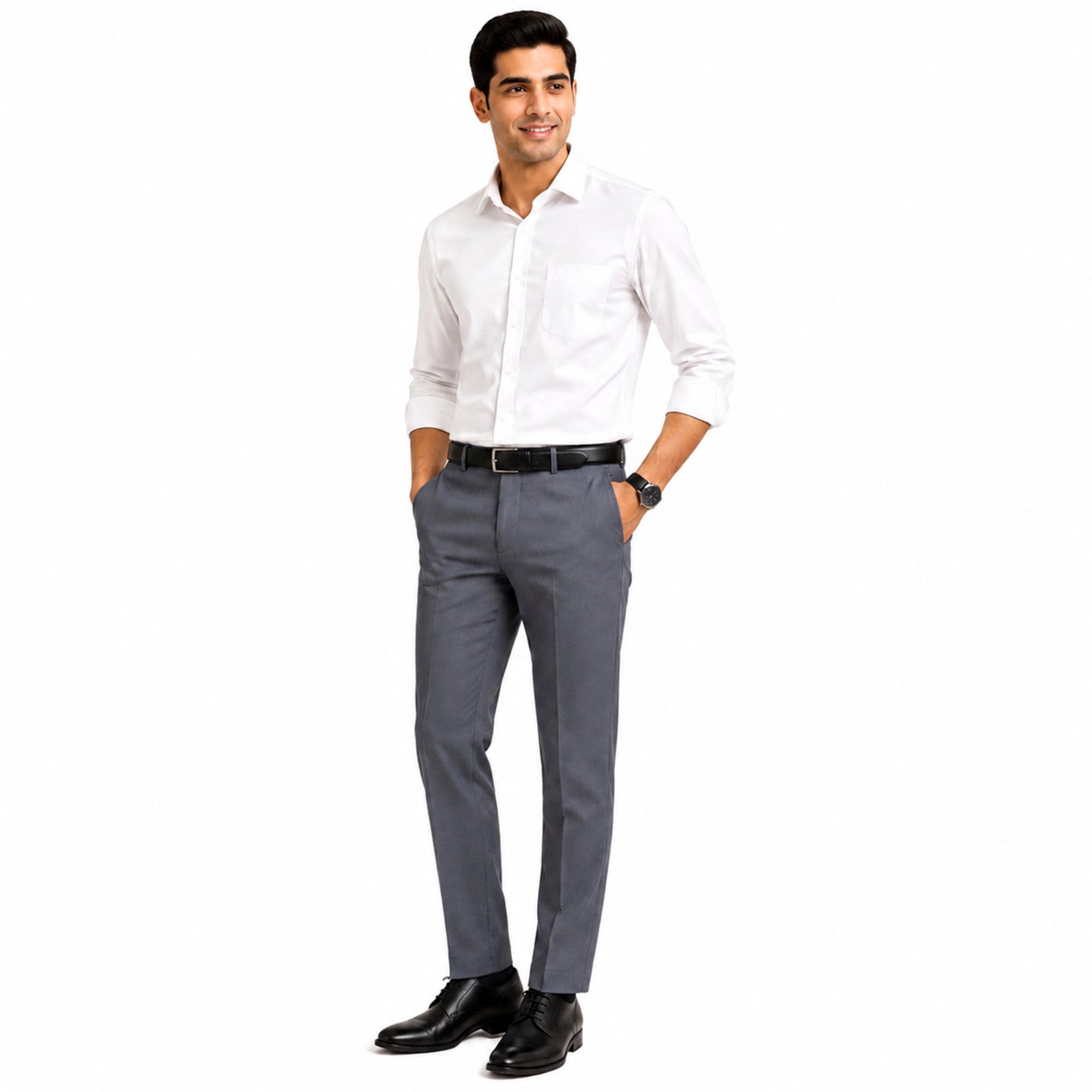 Men's Urban Slate Slim Fit Formal Trousers