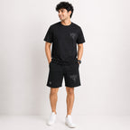 Men's Jet Black Lightning Graphic T-Shirt and Shorts Co-Ord Set-3